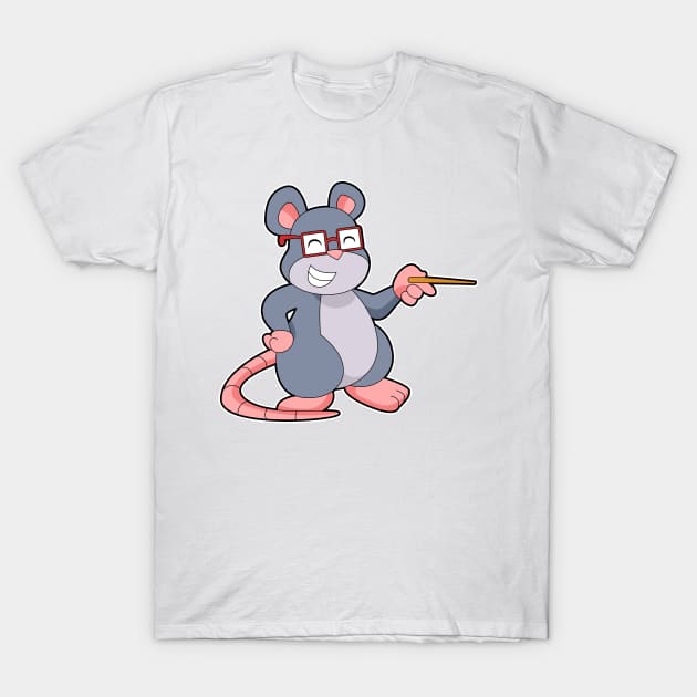 Mouse Teacher Pointer T-Shirt by Markus Schnabel